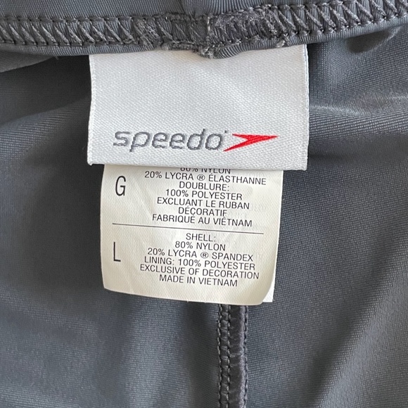 Speedo Men's Elastic Grey Swim Trunks Size L - Picture 4 of 4